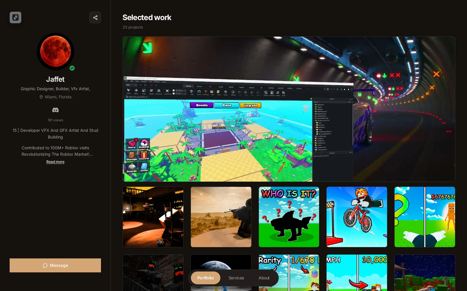 Jaffet's page on myportfl.io